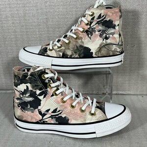 Converse CTAS Women's Pink/Charcoal Gray/Black  Floral Print Sneakers Size 5